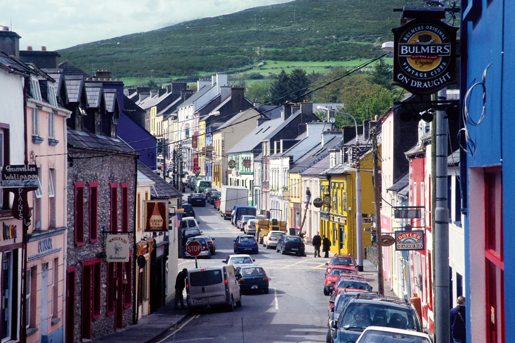 Aerial view of Dingle town and harbour