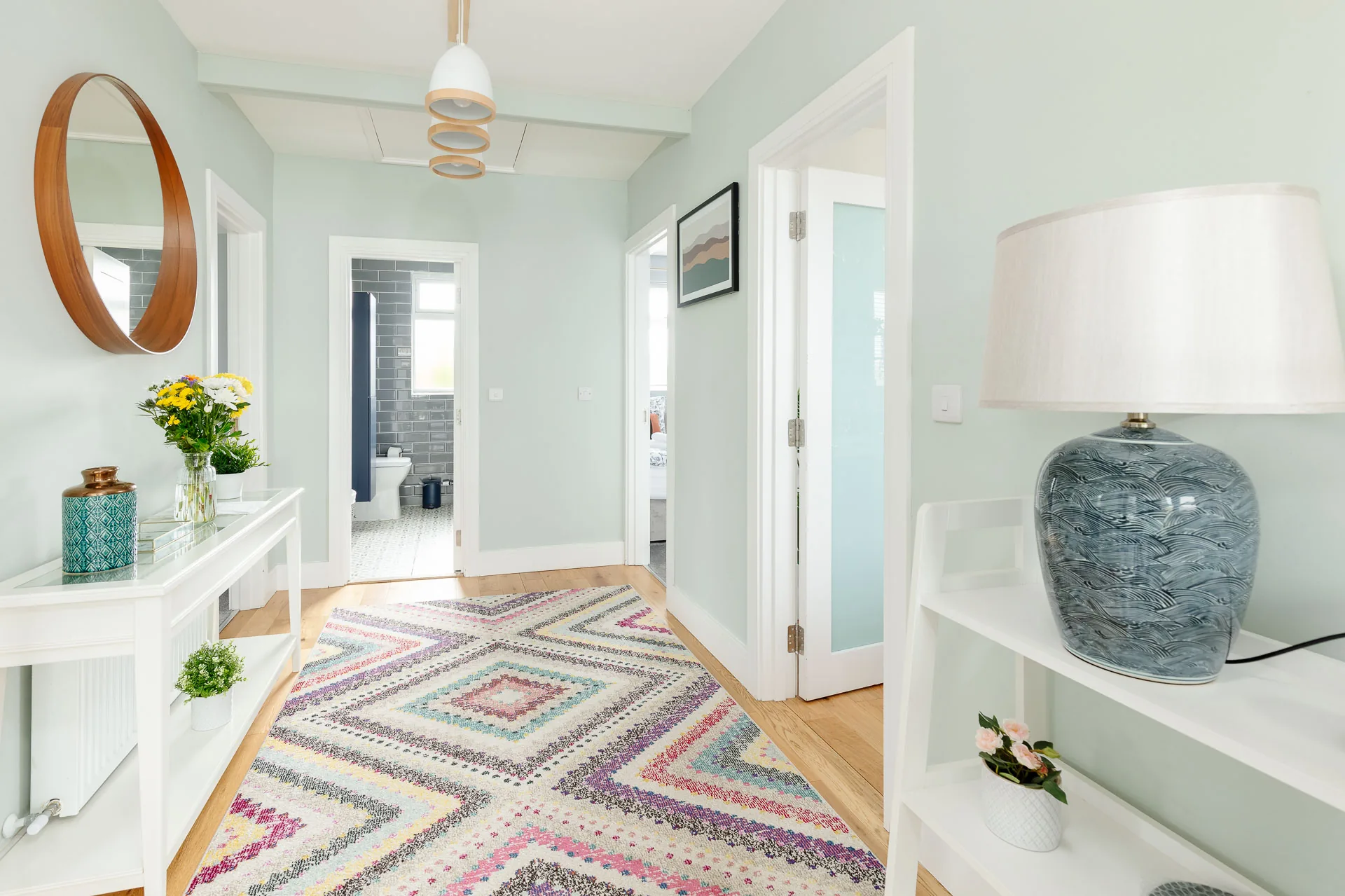 Bright central hallway